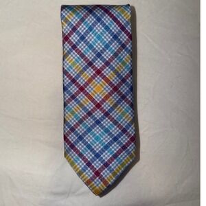 Charles Tyrwhitt Mens Plaid Silk Tie Handmade in England Professional Business